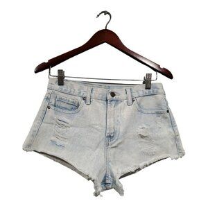 Forever 21 Women's Size 26 Distressed Light Wash Jean Shorts